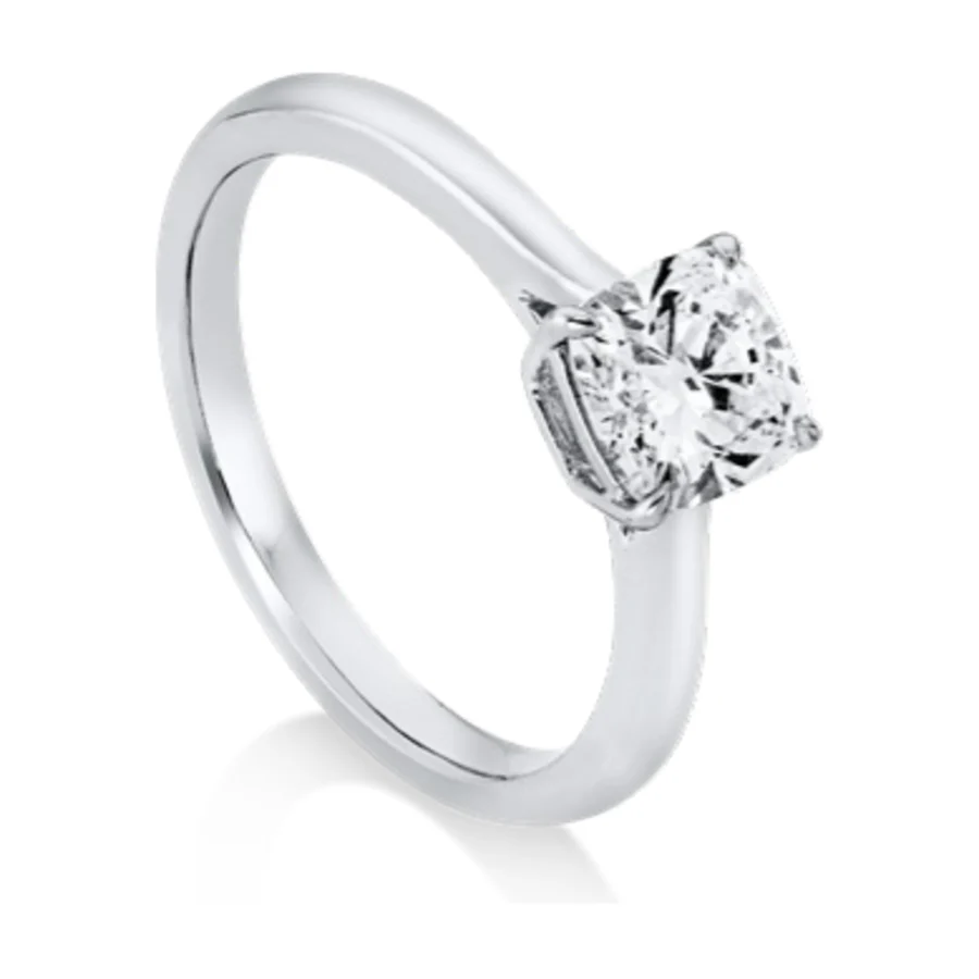 Cushion solitaire gyűrű, 1,00 ct cushion