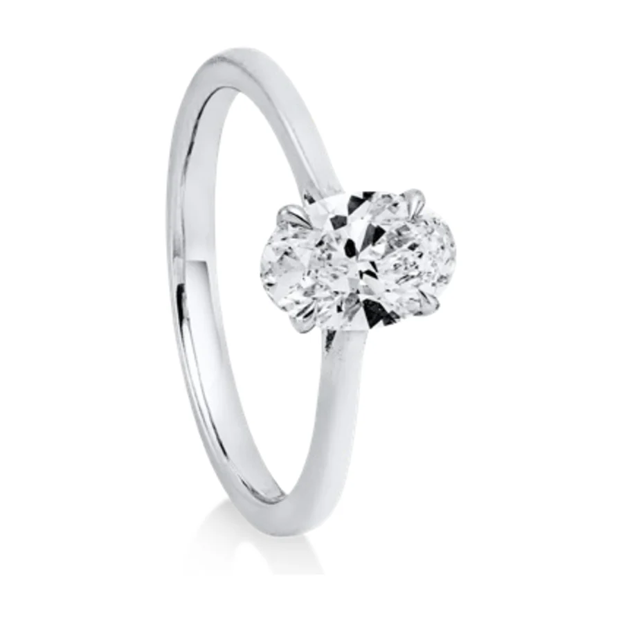 Ovális solitaire gyűrű, 1,00 ct ovális