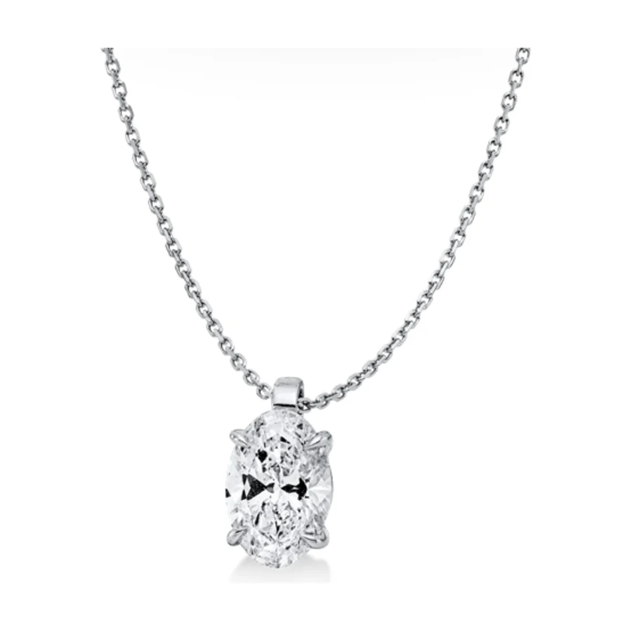 Ovális solitaire nyaklánc, 1,00 ct ovális